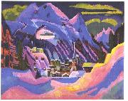 Ernst Ludwig Kirchner Davos in snow oil painting reproduction